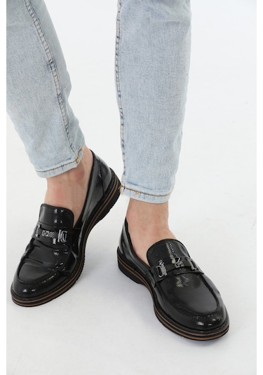 M.Karaca Hakiki Deri Ortopedik Tokalı Klasik Erkek Ayakkabı Rugan