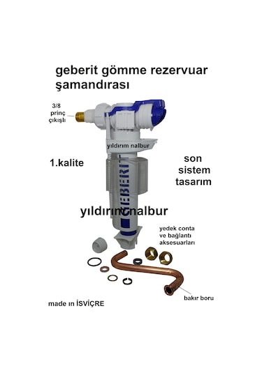 Geberit Gömme Rezervuar Şamandırası 3/8 Gömme Flatör Kalite Sağla