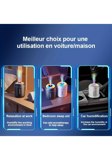 Carrier Beyaz Sessiz Usb Güçlü Mini Nemlendirici Renkli Led Işık Yatak Odası Oturma Odası Ofis Dekoru Modern Plastik Nemlendirici
