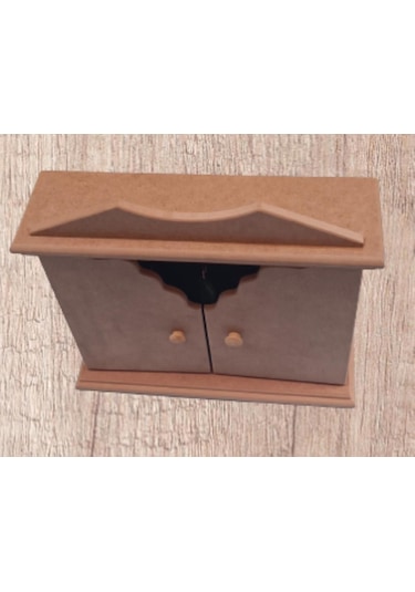 Hobi Dekoratif Anahtarlık Kutusu Yarım Kapak Model Ahşap Mdf Ham El Yapımı