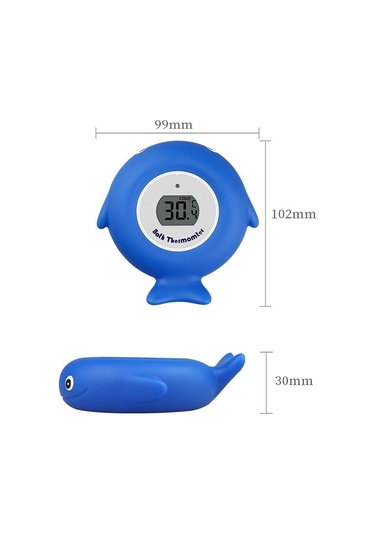 Sones 2 Adet Küçük Balık Bebek Banyo Elektronik Termometresi Küvet Havuz Su Termometresi Mavi
