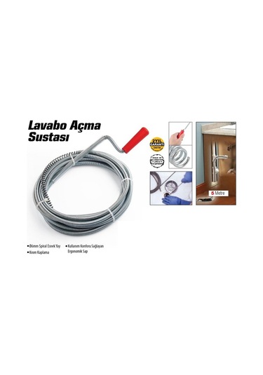 Lavabo Ve Gider Boruları Açacağı - Lavabo Açma Sustası - 5metre Çok Renkli