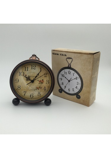 Geeroyoo Avrupa Tarzı Sessiz Metal Masa Saati - Minimalist Tasarım Ve Büyük Rakamlar Çok Renkli