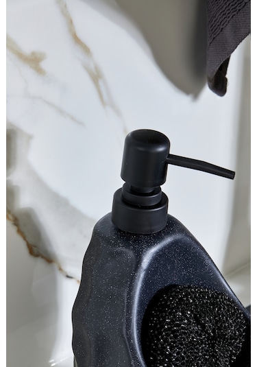 Cooker 180 Ml Seramik Süngerlikli Sıvı Sabunluk Ckr3558 Siyah
