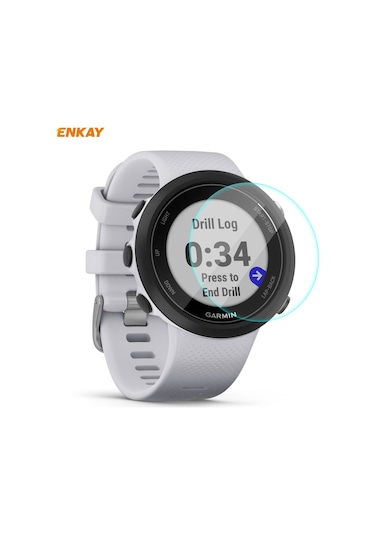 Garmin Swim 2 İçin Enkay Hat-prince 0.2mm 9h 2.15d Kavisli Kenar Temperli Cam Ekran Koruyucu Film İzle