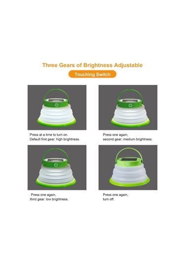 Qingmipy Güneş Enerjili Katlanabilir Kamp Lambası - 3 Aydınlatma Seviyesi, Ipx6 Su Geçirmez, Taşınabilir 6 Led Işık Beyaz