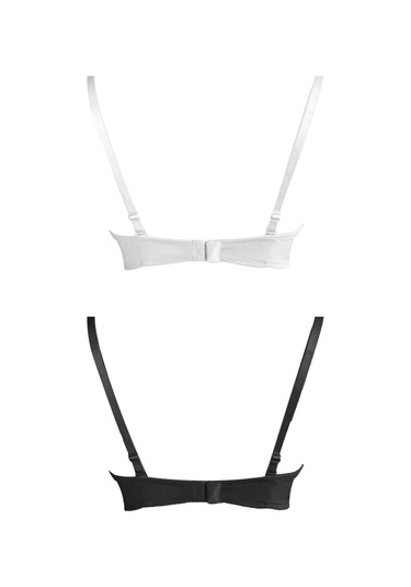 Balenli Toparlayıcı Dolgusuz Straplez Lotus Sütyen 2'li Paket Çok Renkli