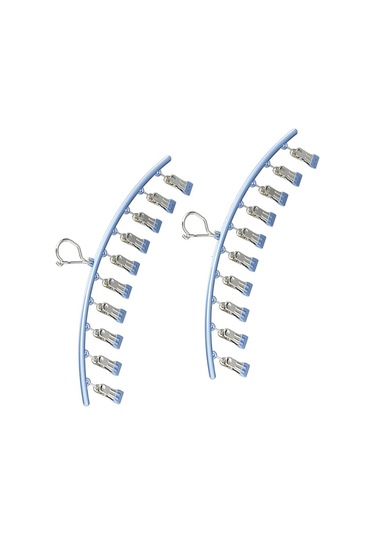 Xiaaokeji Dolap Düzenleyici, 10 Klipsli Metal Yoga Pantolon Askısı Mavi Mavi