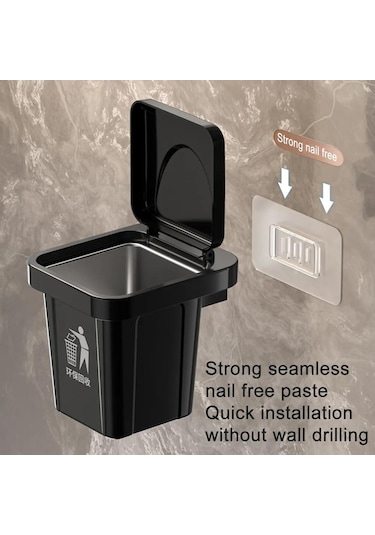 Hombey Duvar Kurulu Sigara Kömürü Kutusu - Siyah Abs Ve Paslanmaz Çelik Materyal Siyah