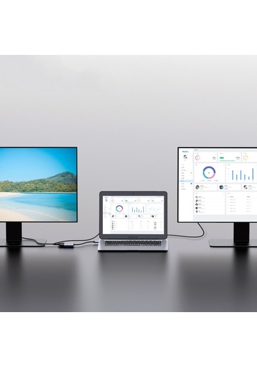 Hdmı / Vga / Audio Hub Adaptörüne 3'ü 1 Usb