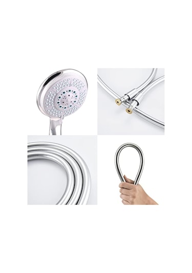 Lgq Plus 5 Fonksiyonlu Kaliteli Duş Başlığı + 5 Katmanlı Pvc Duş Krom