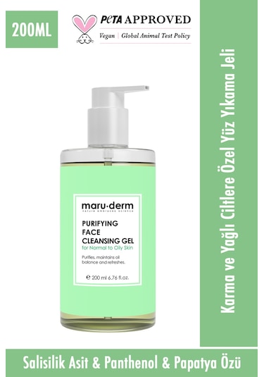 Maruderm Karma ve Yağlı Ciltlere Özel Salisilik Asit Yüz Yıkama Jeli 200 ML