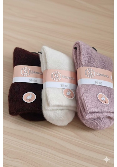 Angora Yün Çorap 3 Adet Set 1