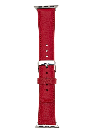 Apple Uyumlu Watch Uyumlu Deri Kordon 42-44-45mm Erc2 Kırmızı