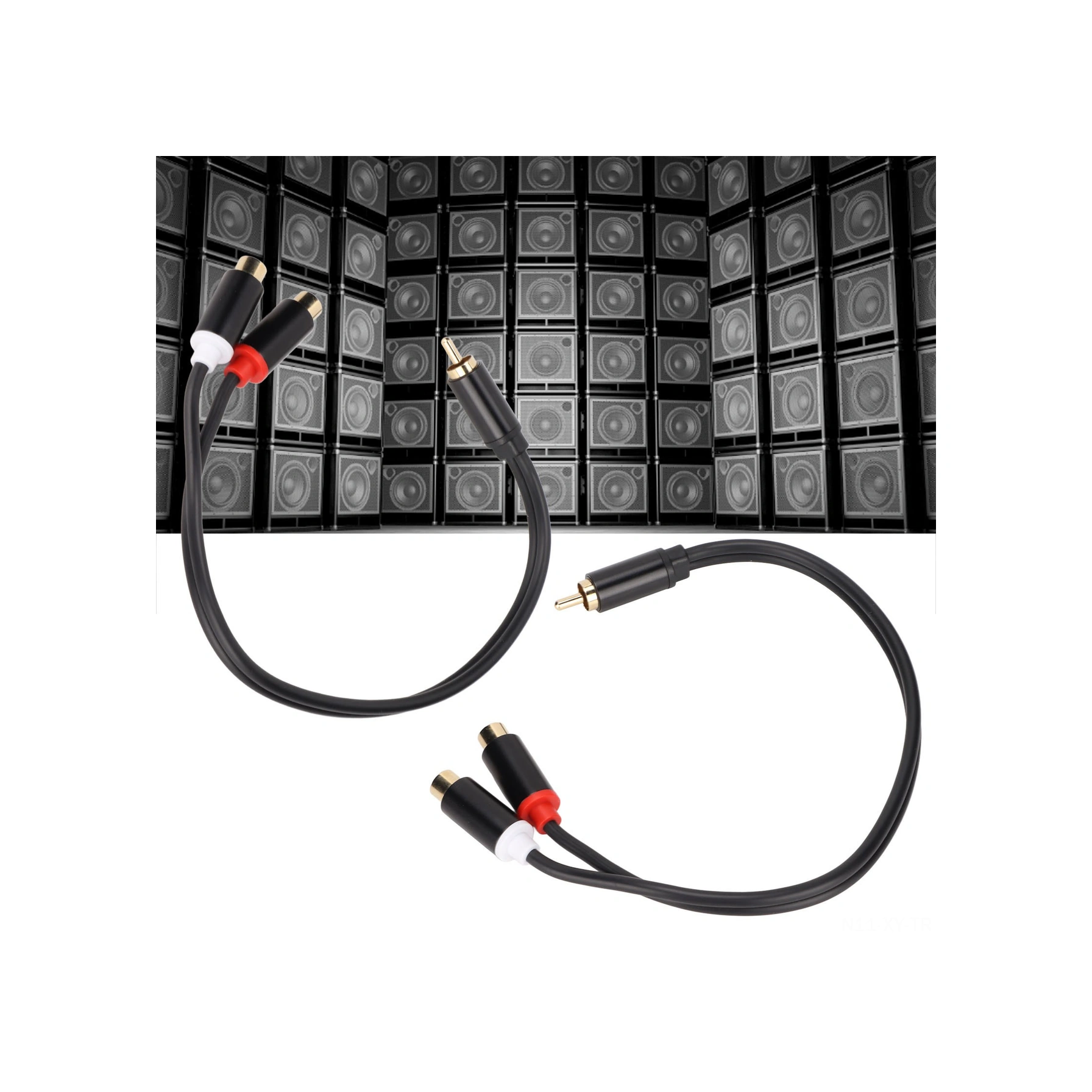 Shineyee 2 Adet Rca Splitter Kablosu - 1 Erkek 2 Dişi Y Tipi, Stereo/mono Dönüştürücü, Altın Kaplı, 0.3m, Hoparlör/av Subwoofer İçin 3686mff