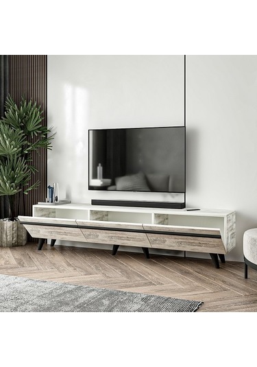 Tv Sehpası Asil Kristal Beyaz 180 Cm