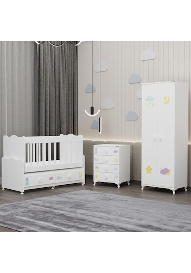 Elegant Yıldız 2 Bebek Odası Takımı - Uykucu Beyaz