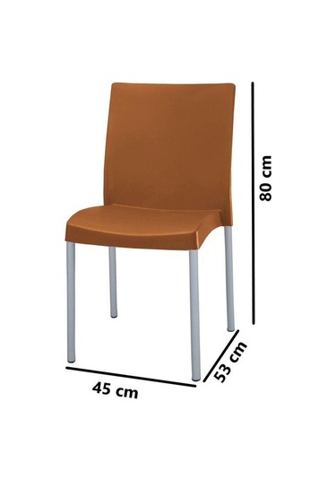 Omnipazar Mt-cf875 Vortice Plastik Bahçe Balkon Sandalye 4'lü Set Kahverengi