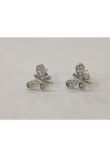 Omar Silver Kelebek Küpe