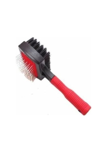 Pet Brush Çift Taraflı Köpek Tarağı Kırmızı