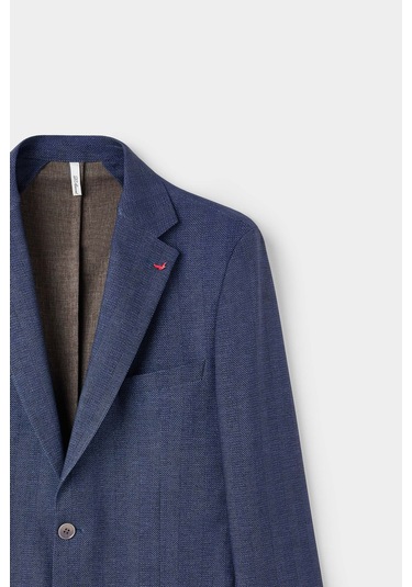 D's Damat Ds Damat Regular Fit Lacivert Armürlü Kumaş Ceket 5hc04ım09488m 101