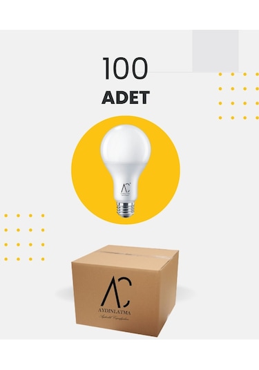 12w Bulb Led Ampul 3200k Sarı Işık - 100 Adet