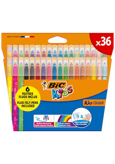 Bic Kids Kids Couleur Ultra Yıkanabilir Keçeli Boya Kalemi 36'l