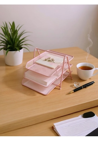 Need Perfore 3'lü Toz Pembe Evrak Rafı Nd-1022