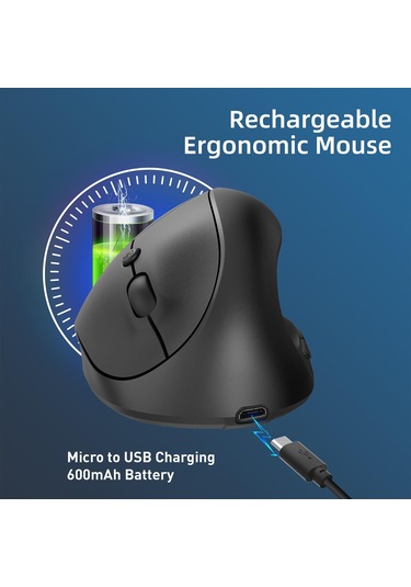 Suntek Oyuncular Için Şarj Edilebilir Ergonomik Fare 2,4 Siyah