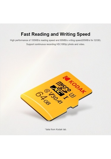 Ulzyvf Yüksek Hızda 4k Video Kaydı İçin Mikro Sd Kart - 100mb/s Okuma, 80mb/s Yazma, Suya Ve Sıcağa Dayanıklı, Daha Hızlı Performans