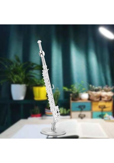 Yaozixa 11 Cm Gümüş Renkli Bakır Müzik Enstrümanı Modeli - Ev Ofis Dekorasyonu Hediye Kutusuyla