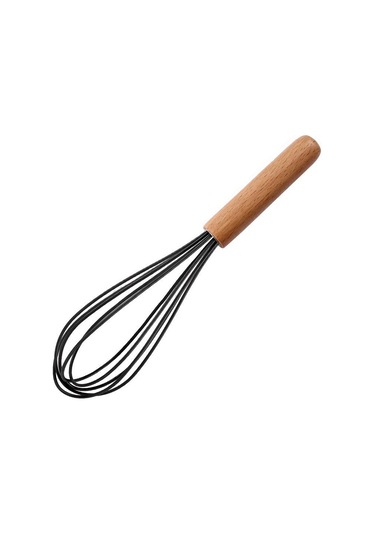 Siyah Ahşap Saplı Renkli El Silikon Çırpma Manuel Sıvı Çırpma Çubuğu Krem Çırpıcı Mutfak Ev Aracı