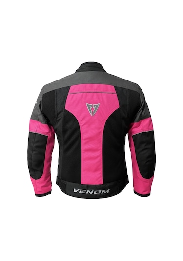 Motosiklet Kadın Mont 4 Mevsim Dynamic Black-pink Motorcu Montu