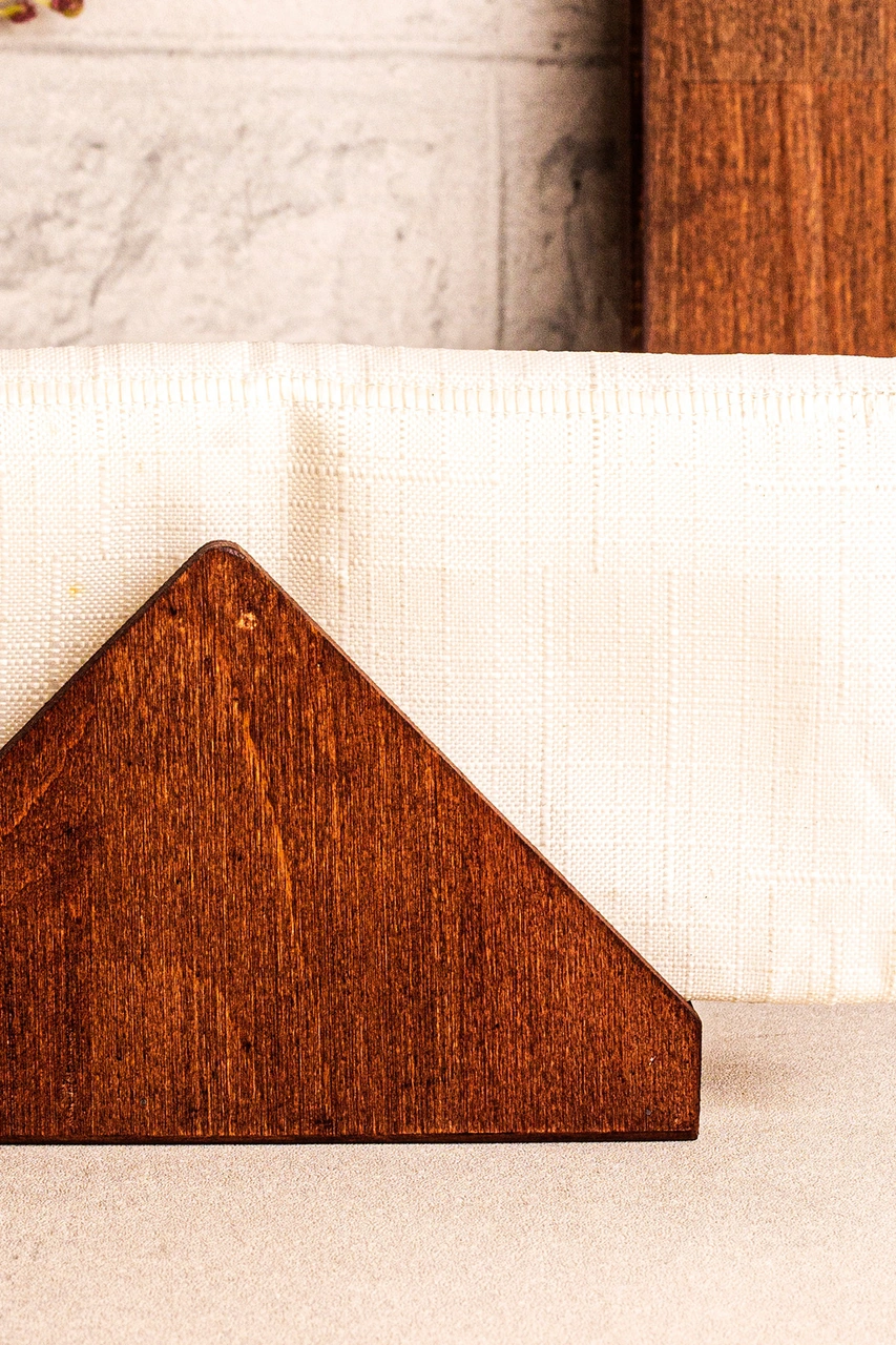 Snippy Zaro - Ahşap Peçetelik Masaüstü Peçete Organizeri Kahverengi