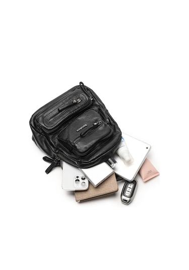 Mini Boy Yıkama Deri Kadın Sırt Çantası 21-k Barcelona 1929 Koyu Bej