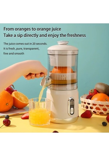 Fastbuy Sinuoshop Bej Usb Şarjlı Kablosuz Meyve Sıkacağı, Ayrılabilir Kapak, Ev Kullanımı İçin Bej
