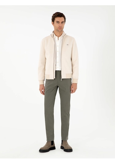 Cacharel Haki Slim Fit Kanvas Pantolon Yesıl