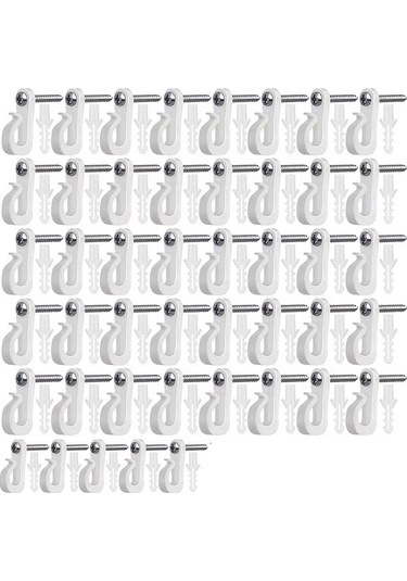 Sones 45 Adet / Kutu Tatil Işıkları Askı Kancaları Tel Ve Led Işık İçin Phillips Vida İle Beyaz