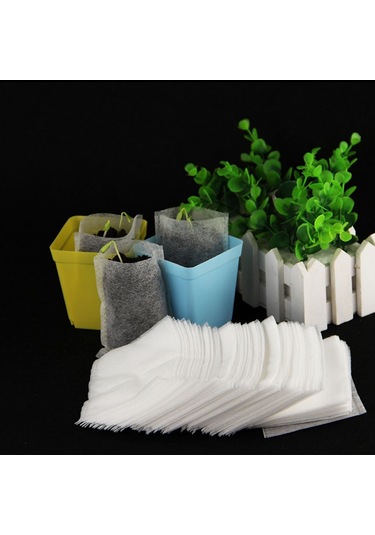 100 Adet / Paket Kreş Saksıları Fide Yetiştirme Torbaları Çevre Dokumasız Kreş Torbaları