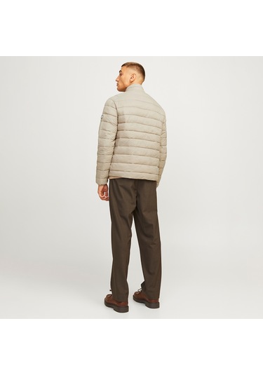Jack&jones Sprint Puffer Colar Erkek Bej Dik Yaka Mont Bej