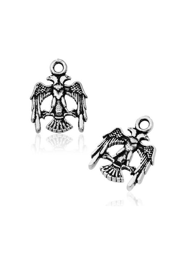 Blackcraft 925 Ayar Gümüş Çift Başlı Kartal Tesbih Püskül Ucu Siyah