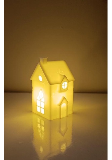 Kış Evi Mumluk Noel Yılbaşı Süsü Dekoratif Biblo Tealight Mumluk Seti Mumlar Dahildir