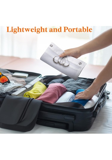 Reedark Banyo İçin Askılı 7 Bölmeli Ağızlı Depolama Çantası - 3 Kanca İle Geniş Kapasiteli Beyaz Organizer Beyaz