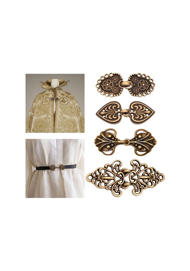 Suntek 4 Adet Ortaçağ Alaşım Şal Raptiye Dikmek Hırka Çok Renkli