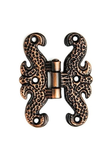 Antik Bakır Büyük Kelebek Menteşe Zamak 7 Cm