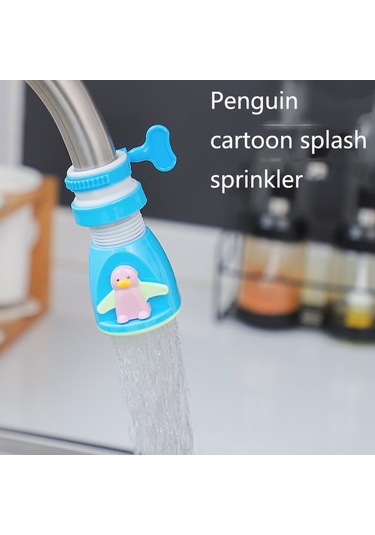 Cbtx 3 Pcs Mutfak Penguen Karikatür Musluk Sıçramaya Dayanıklı Duş Yağmurlama Ev Musluk Suyu Genişletici Evrensel Su Tasarrufu Filtresi Pembe
