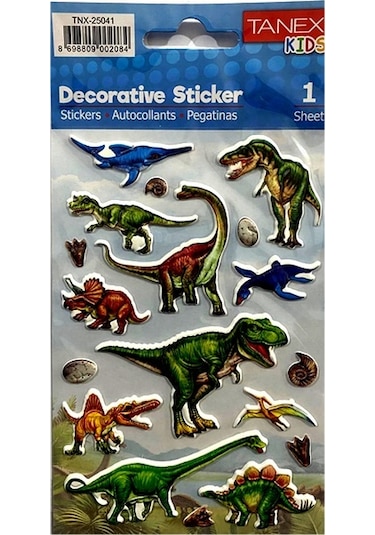 Tanex Kabartmalı Sticker Dinazor Serisi-2 Tnx-25041