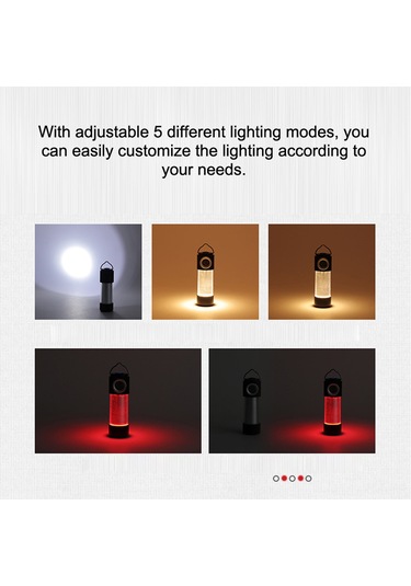 Ximistore9 Siyah Kamp Işığı, 5 Aydınlatma Modu, 2000mah Pil, Süper Dayanıklı, Tripod Ve Mıknatıslı, Dış Mekan Feneri Siyah