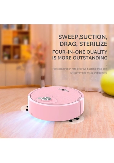 Elektrikli Süpürge Usb Şarj Süpürme Robotu Paspas Makinesi Pet Saç Sert Zemin Type 1 Black Siyah