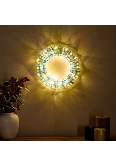 Kpm Çelenk Dekoratif Aydınlatma - 30 Cm Sarı